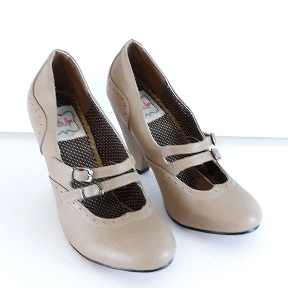 Bettie Page Shoes - Bettie Page by Ellie Retro Pin-Up Mary Jane Heels